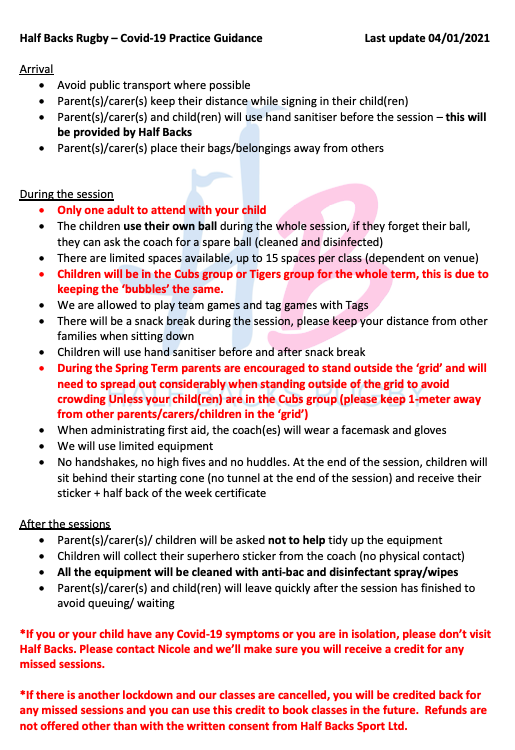 Covid-19 Practice Guidance NEW Spring Term 2021